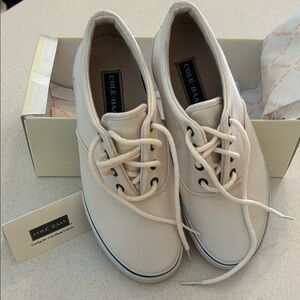 Cole Haan Women’s Canvas Tennis Shoes Perkins Sneakers White Size 6.5B NWT NIB